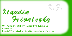 klaudia frivalszky business card